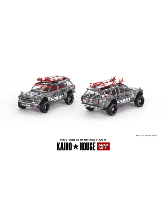 (預訂 Pre-order) Kaidohouse x MINI GT Datsun KAIDO 510 Wagon 4x4 Kaido Offroad V1 KHMG121 (Diecast car model)