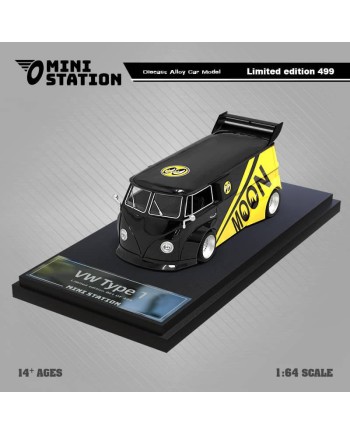 (預訂 Pre-order) Mini Station 1:64 Mooneyes T1 Van Beetle Targa Trailer Series (Diecast car model) 限量499台 T1 VAN black 普通版