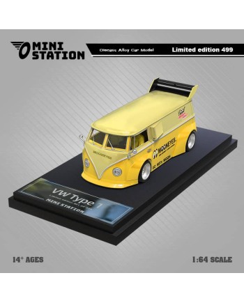 (預訂 Pre-order) Mini Station 1:64 Mooneyes T1 Van Beetle Targa Trailer Series (Diecast car model) 限量499台 T1 VAN yellow 普通版