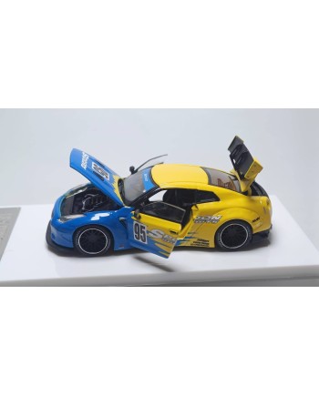 (預訂 Pre-order) Oldtime model 1/64 LB GTR R35 Blue Yellow Spoon GT Wing 合金全開 (Diecast car model)