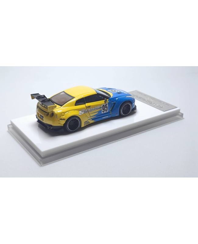 (預訂 Pre-order) Oldtime model 1/64 LB GTR R35 Blue Yellow Spoon GT Wing 合金全開 (Diecast car model)