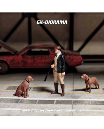 (預訂 Pre-order) GX-DIORAMA 1/64 Hunter and hounds, one person and two dogs GX2024030401
