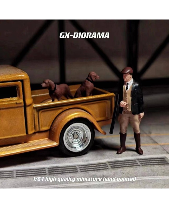 (預訂 Pre-order) GX-DIORAMA 1/64 Hunter and hounds, one person and two dogs GX2024030401