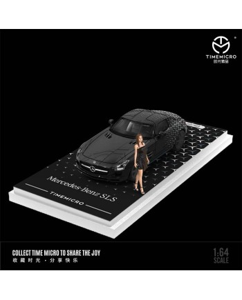 (預訂 Pre-order) TimeMicro 1/64 Mercedes-Benz SLS (Diecast car model) 限量999台 Black stars livery 人偶版 TM643318-1