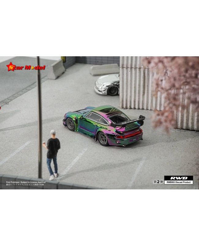 (預訂 Pre-order) Star Model 1/64 Rauh-Welt RWB993 GT Wing (Diecast car model) 限量699台 Green-Purple Magic