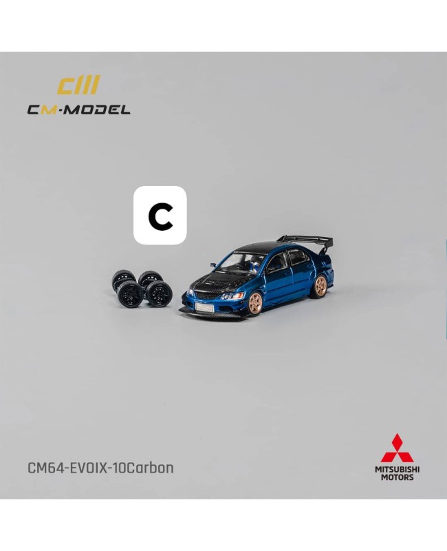 (預訂 Pre-order) CM model 1/64 Misubishi Lancer Evoix Metallic blue Carbon/CM64-EVOIX-10BL (Diecast car model)