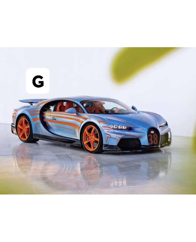 (預訂 Pre-order) HH Model 1/64 Bugatti Chiron Supersport 300 (Resin car model) 限量299台 Blue and orange