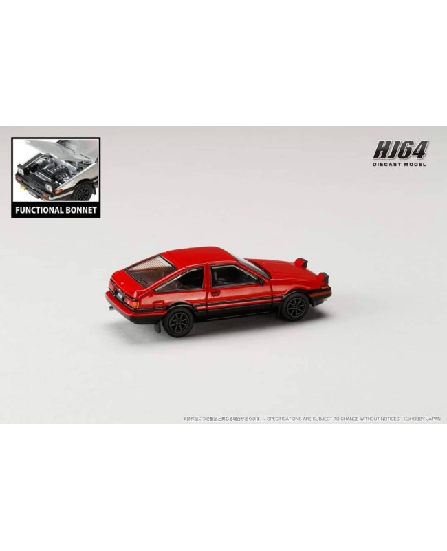 (預訂 Pre-order) HobbyJAPAN 1/64 Toyota SPRINTER TRUENO GT APEX (AE86) JDM Style (Diecast car model) HJ641052ARB : Red / Black