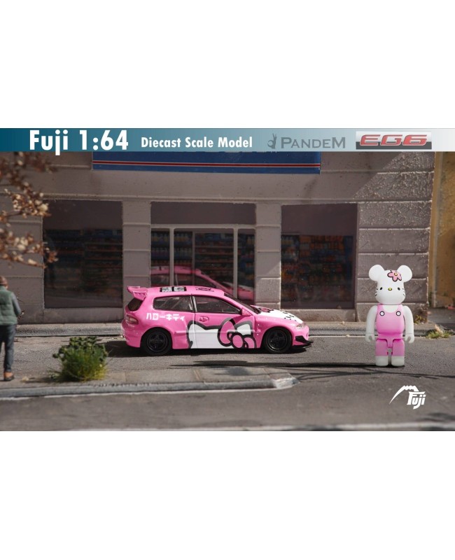 (預訂 Pre-order) Fuji 1/64 Pandem Civic EG6 Mk5 Rocket Bunny (Diecast car model) 精裝人偶版 (連3.5cm樹脂小熊)限量599台
