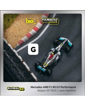 (預訂 Pre-order) Tarmac 1/64 T64G-F044-LH3 Mercedes-AMG F1 W13 E Performance  Belgian Grand Prix 2022 Lewis Hamilton (Diecast car model)