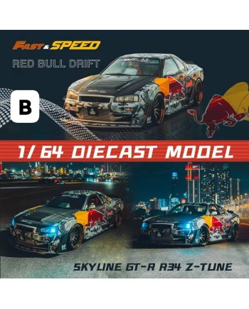 (預訂 Pre-order) Fast Speed FS 1:64 Skyline GT-R R34 Nismo Z-Tune (Diecast car model) 限量999台 Redbull