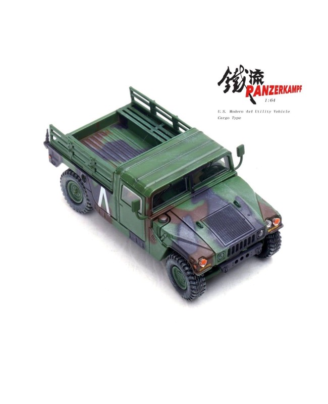 (預訂 Pre-order) Panzerkampf 1/64 HumveeHMMWV Tow MissileCarrier version (Diecast car model) 12503AA: Green (8th Battalion)