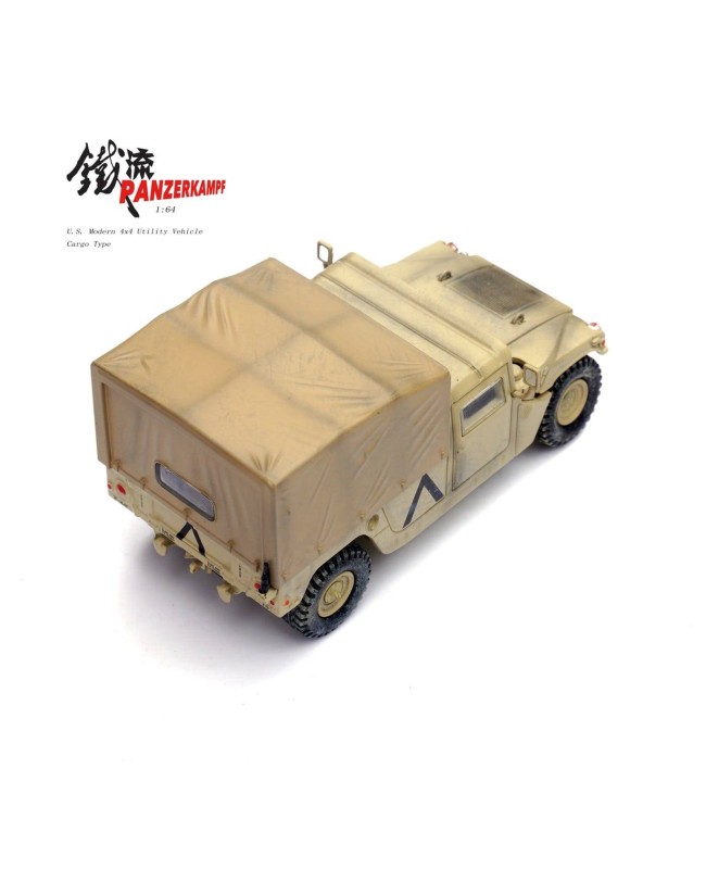 (預訂 Pre-order) Panzerkampf 1/64 HumveeHMMWV Tow MissileCarrier version (Diecast car model) 12502AA: Desert Yellow (1st Battalion)