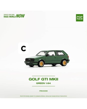 (預訂 Pre-order) POPRACE 1/64 PR640099 GOLF GTI MKII - OAK GREEN (Diecast car model)