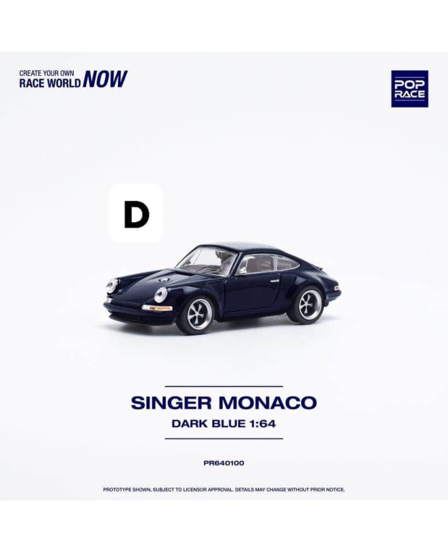 (預訂 Pre-order) POPRACE 1/64 PR640100 SINGER - MONACO (MIDNIGHT BLUE) (Diecast car model)