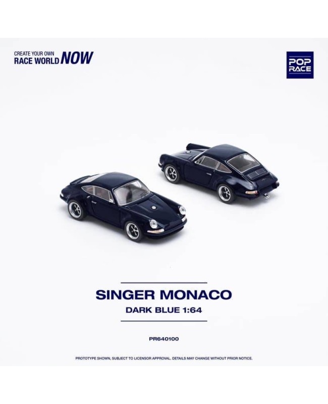 (預訂 Pre-order) POPRACE 1/64 PR640100 SINGER - MONACO (MIDNIGHT BLUE) (Diecast car model)