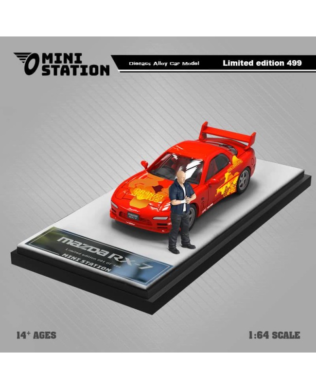 (預訂 Pre-order) Mini Station 1/64 RX-7 Orange Fast & Furious (Diecast car model) 限量499台 人偶版