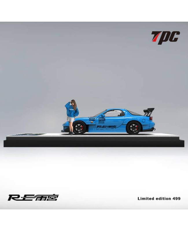 (預訂 Pre-order) TPC 1/64 Mazda RX7 (Diecast car model) 限量499台 藍色人偶版