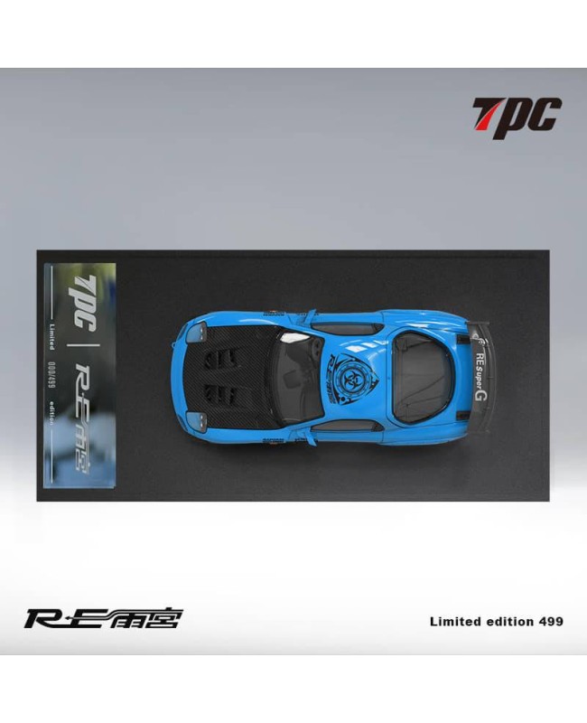(預訂 Pre-order) TPC 1/64 Mazda RX7 (Diecast car model) 限量499台 藍色碳蓋普通版