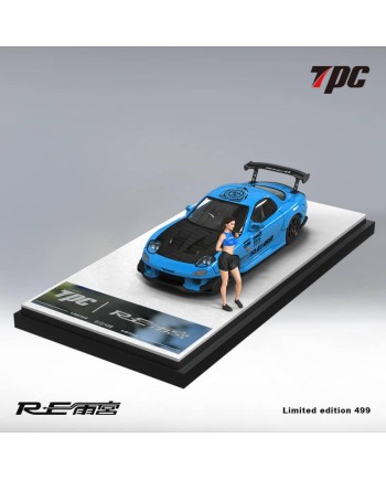 (預訂 Pre-order) TPC 1/64 Mazda RX7 (Diecast car model) 限量499台 藍色碳蓋人偶版