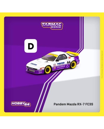 (預訂 Pre-order) Tarmac 1/64 T64-066-WP Pandem Mazda RX-7 FC3S White / purple- Officially licensed by Mazda (Diecast car model)