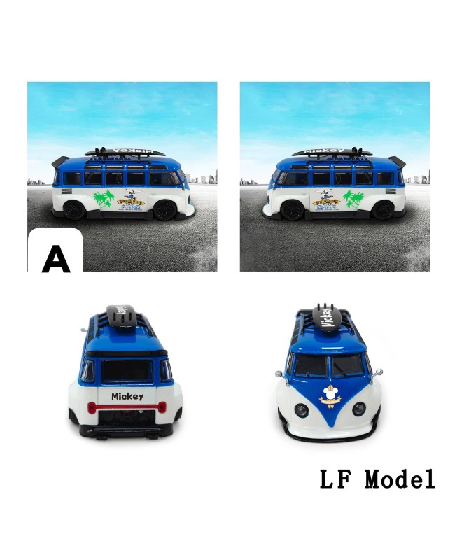 (預訂 Pre-order) LF 1/64 VW T1 Bus (Diecast car model) Blue and white mickey