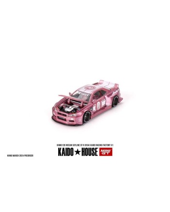 (預訂 Pre-order) Kaidohouse x MINI GT KHMG128 Nissan Skyline GT-R (R34) KAIDO RACING FACTORY V1 (Diecast car model)