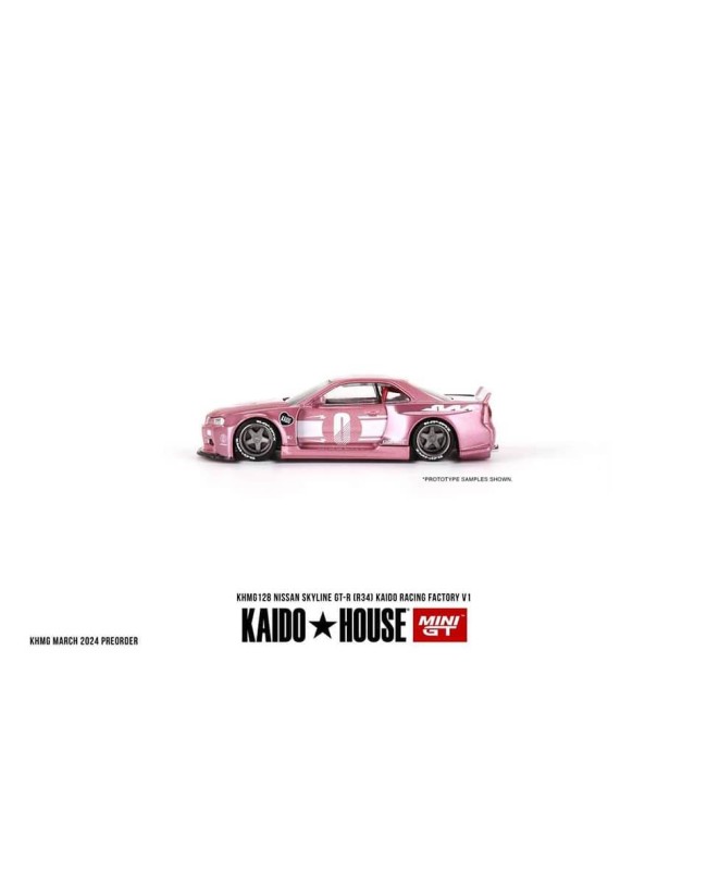 (預訂 Pre-order) Kaidohouse x MINI GT KHMG128 Nissan Skyline GT-R (R34) KAIDO RACING FACTORY V1 (Diecast car model)