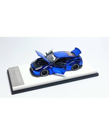 (預訂 Pre-order) oldtime model 1/64 LB GTR R35 Chrome Blue ducktail (Diecast car model)