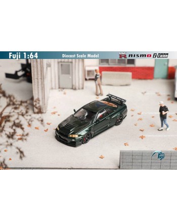 (預訂 Pre-order) Fuji 1:64 Skyline GT-R R34 Nismo Z-Tune (Diecast car model) 限量999台 CRS Dark Green 墨綠色 (黃燈原翼)