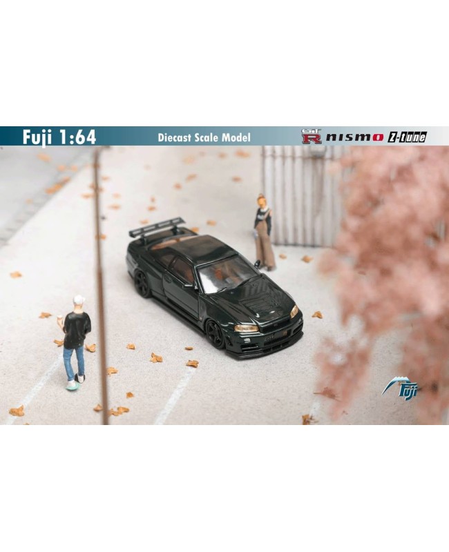 (預訂 Pre-order) Fuji 1:64 Skyline GT-R R34 Nismo Z-Tune (Diecast car model) 限量999台 CRS Dark Green 墨綠色 (黃燈原翼)
