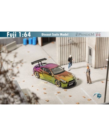 (預訂 Pre-order) Fuji 1/64 Pandem GT-R R35 Rocket Bunny (Diecast car model) 限量599台 Chrome Green-Purple
