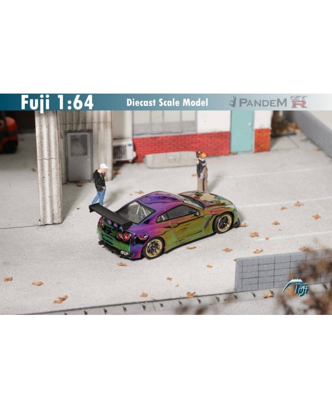 (預訂 Pre-order) Fuji 1/64 Pandem GT-R R35 Rocket Bunny (Diecast car model) 限量599台 Chrome Green-Purple