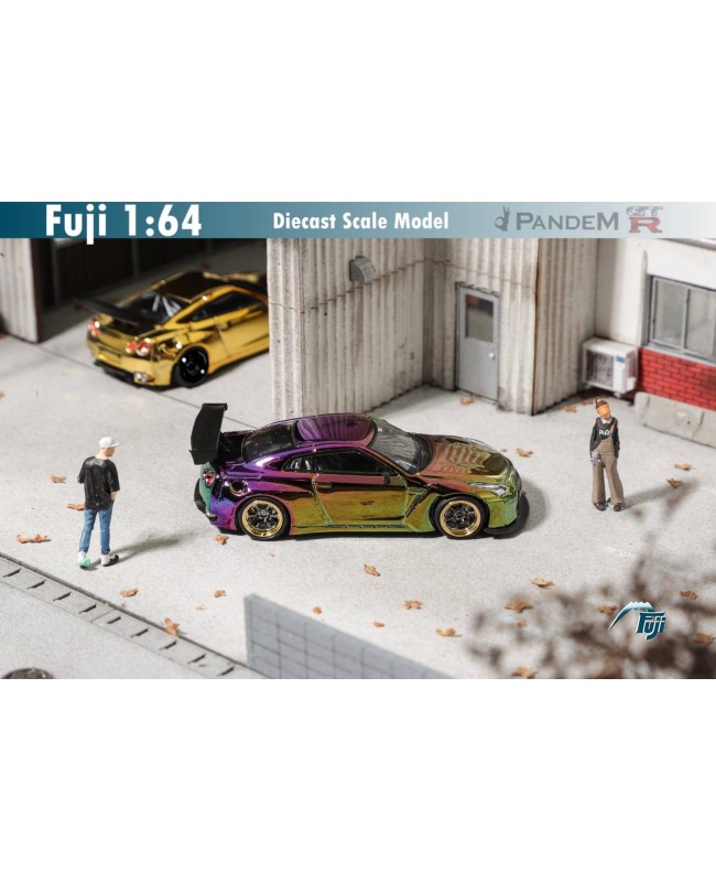 (預訂 Pre-order) Fuji 1/64 Pandem GT-R R35 Rocket Bunny (Diecast car model) 限量599台 Chrome Green-Purple