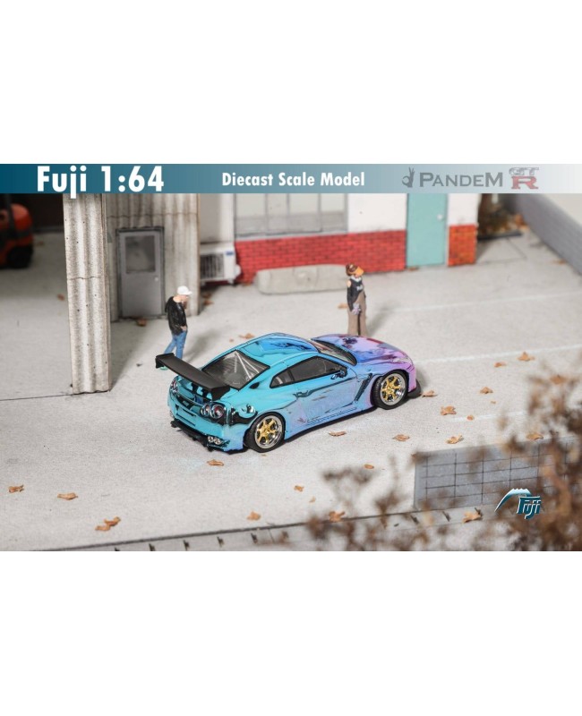 (預訂 Pre-order) Fuji 1/64 Pandem GT-R R35 Rocket Bunny (Diecast car model) 限量599台 Chrome Pink-Blue