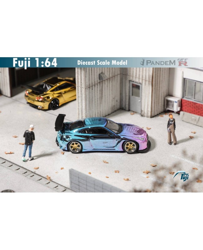 (預訂 Pre-order) Fuji 1/64 Pandem GT-R R35 Rocket Bunny (Diecast car model) 限量599台 Chrome Pink-Blue