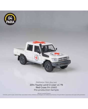 (預訂 Pre-order) PARA64 1/64 PA-55683 2014 Toyota Land Cruiser Double Cab Pickup LC79 Red Cross LHD (Diecast car model)