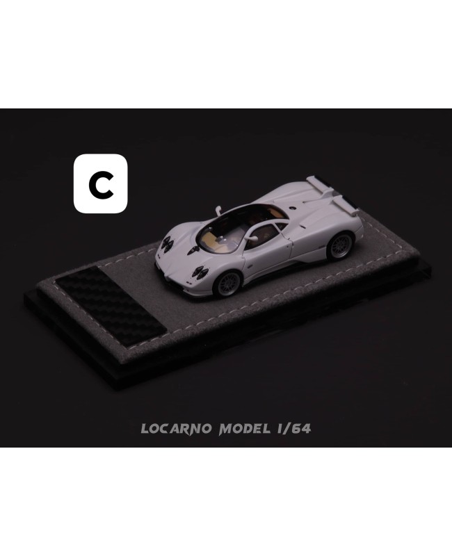 (預訂 Pre-order) Locarno Model 1/64 Pagani Zonda S (Resin car model) LM64001C: Pearl White (限量299台)