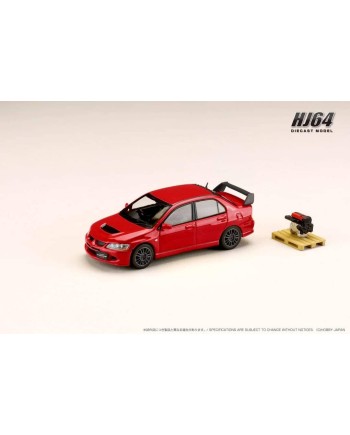(預訂 Pre-order) HobbyJAPAN 1/64 MITSUBISHI LANCER EVOLUTION 8 MR GSR with Engine Display Model HJ644054R    : RED (Diecast car model)