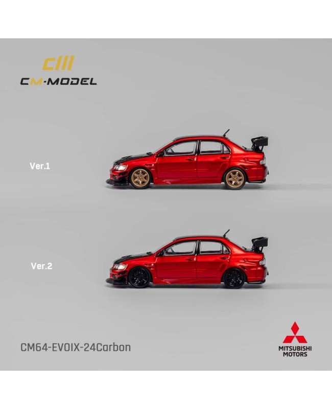 (預訂 Pre-order) CM Model 1/64 CM64-EVOIX-24Carbon 1/64 Mitsubishi Lancer Evoix Metallic red Carbon (Diecast car model)
