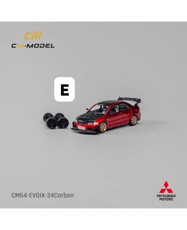 (預訂 Pre-order) CM Model 1/64 CM64-EVOIX-24Carbon 1/64 Mitsubishi Lancer Evoix Metallic red Carbon (Diecast car model)