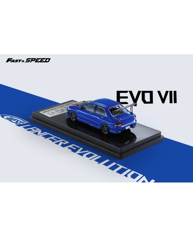 (預訂 Pre-order) Fast Speed FS 1:64 Lancer Evolution EVO VII Mk7 C-West (Diecast car model) 限量999台 Carbon Hood Blue