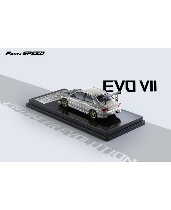 (預訂 Pre-order) Fast Speed FS 1:64 Lancer Evolution EVO VII Mk7 C-West (Diecast car model) 限量999台 Carbon Hood Silver