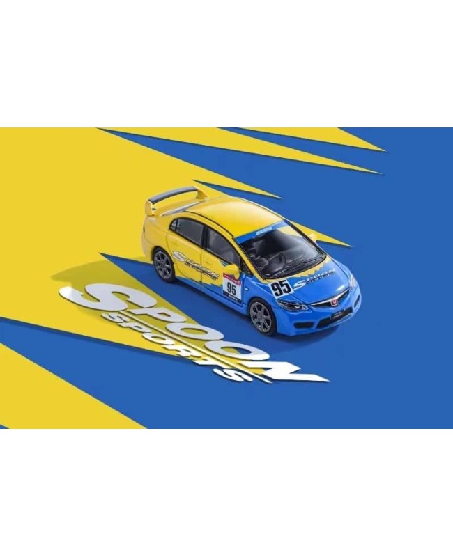 (預訂 Pre-order) DCT 1/64 Honda Civic Type-R FD2 Spoon Blue Yellow #95 (Diecast car model)