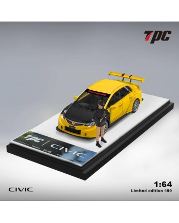 (預訂 Pre-order) TPC 1/64 Honda Civic FD2 Yellow Carbon Cover (Diecast car model) 限量499台 Yellow Carbon Cover 人偶版