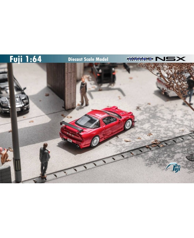 (預訂 Pre-order) Fuji 1/64 NSX 1st generation Mk1 NA1 bright version, Japanese Advance modified version with BBS wheels (Diecast car model) 限量599台 Red (red top and white wheel)