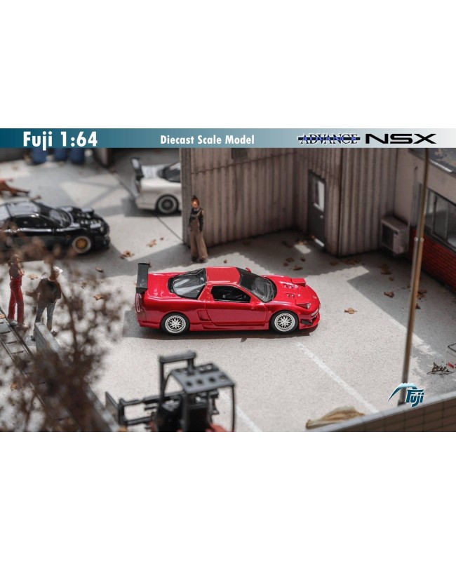 (預訂 Pre-order) Fuji 1/64 NSX 1st generation Mk1 NA1 bright version, Japanese Advance modified version with BBS wheels (Diecast car model) 限量599台 Red (red top and white wheel)
