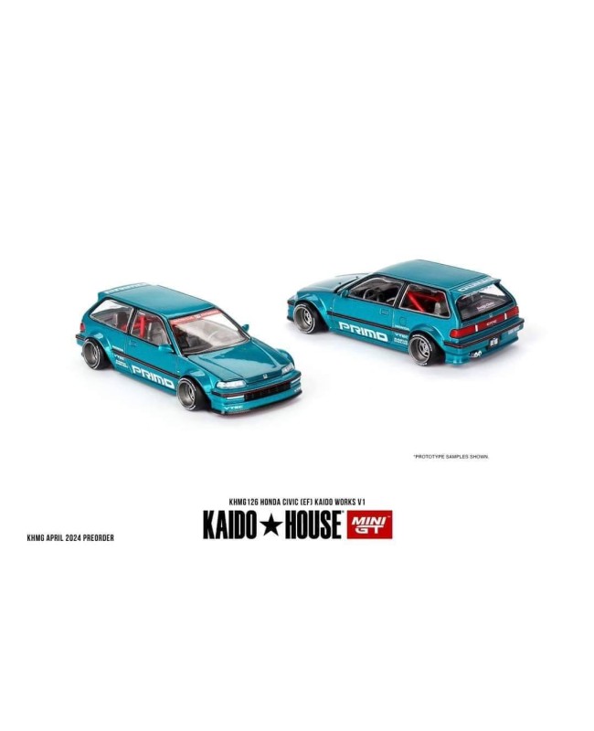 (預訂 Pre-order) KaidoHouse x MINI GT KHMG126 Honda Civic (EF) Kaido Works V1 (Diecast car model)