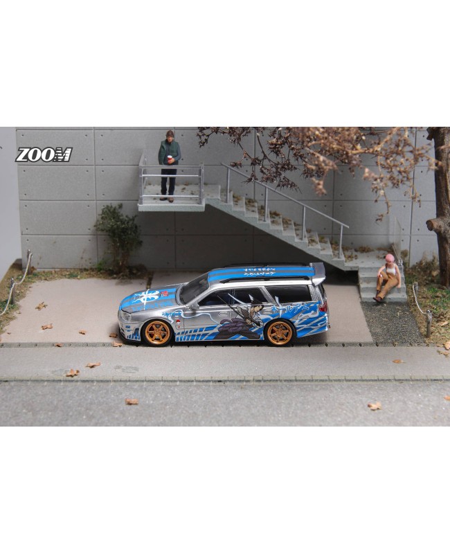 (預訂 Pre-order) Zoom 1/64 Stagea 1st generation WC34 260RS station wagon jar (Diecast car model) Silver blue