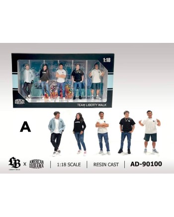 (預訂 Pre-order) American Diorama 1/18 AD-90100 Figure Set: Team Liberty Walk (Set of 5 figures) *Official LBWK Licensed product